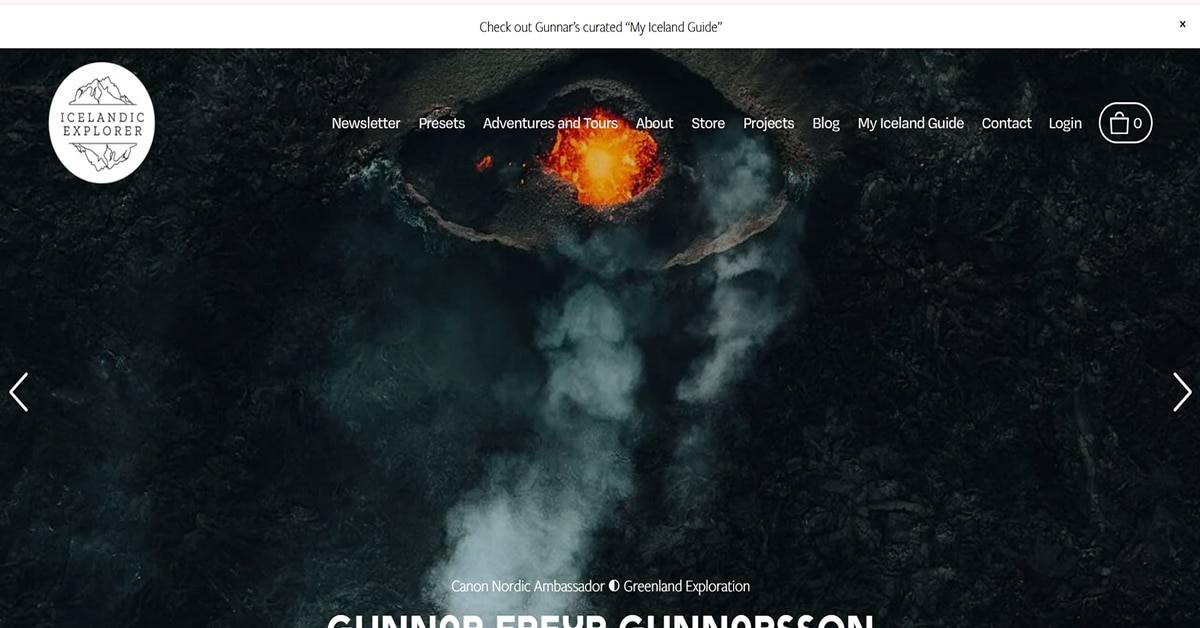 Icelandic Explorer - Squarespace Website