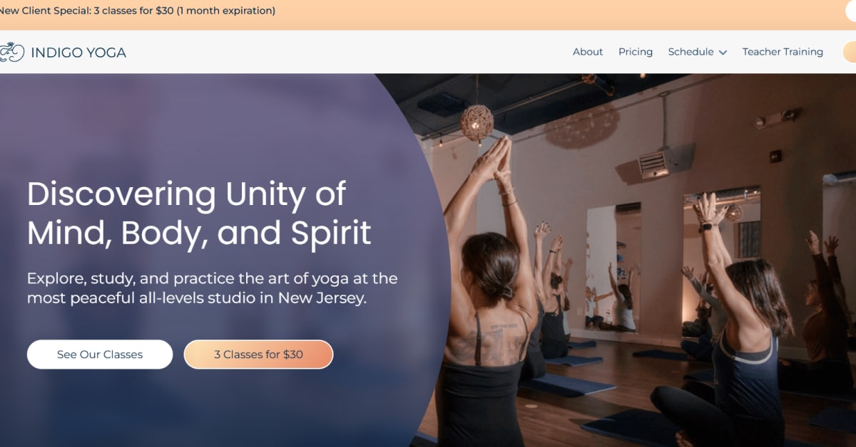 Indigo Yoga Srudios - Yoga Website Best Yoga Websites_Indigo Yoga Studios