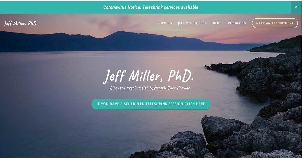 Jeff Miller - Therapist Website Jeff Miller