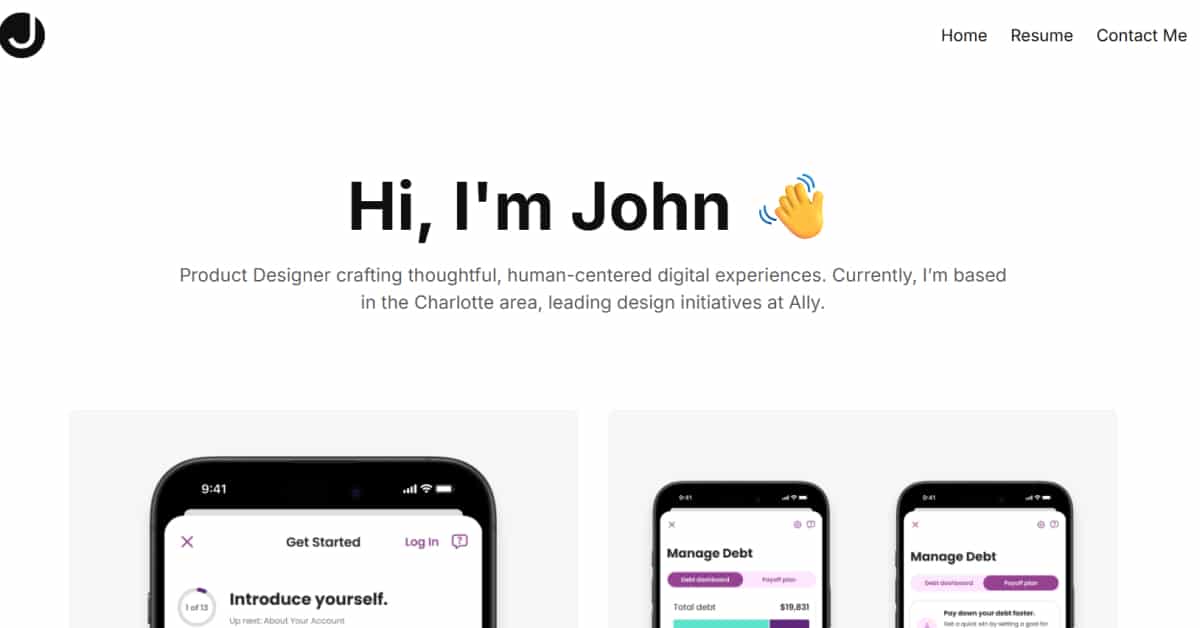 John Web Design Resume Example