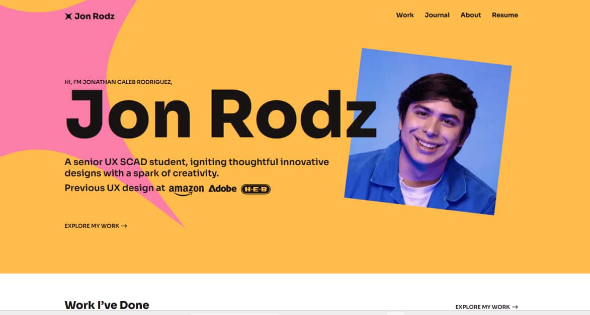 Best Student Portfolio Websites_Jonathan Rodriguez