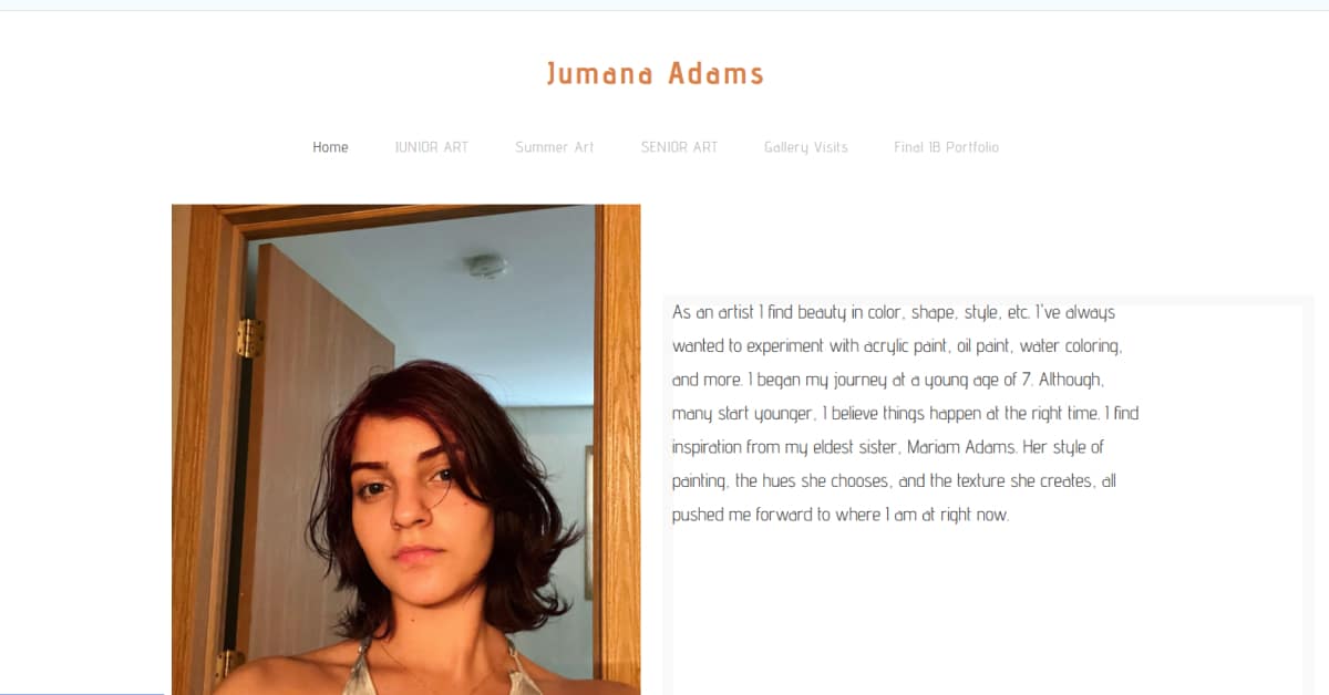 Best Student Portfolio Websites_Jumana Adams