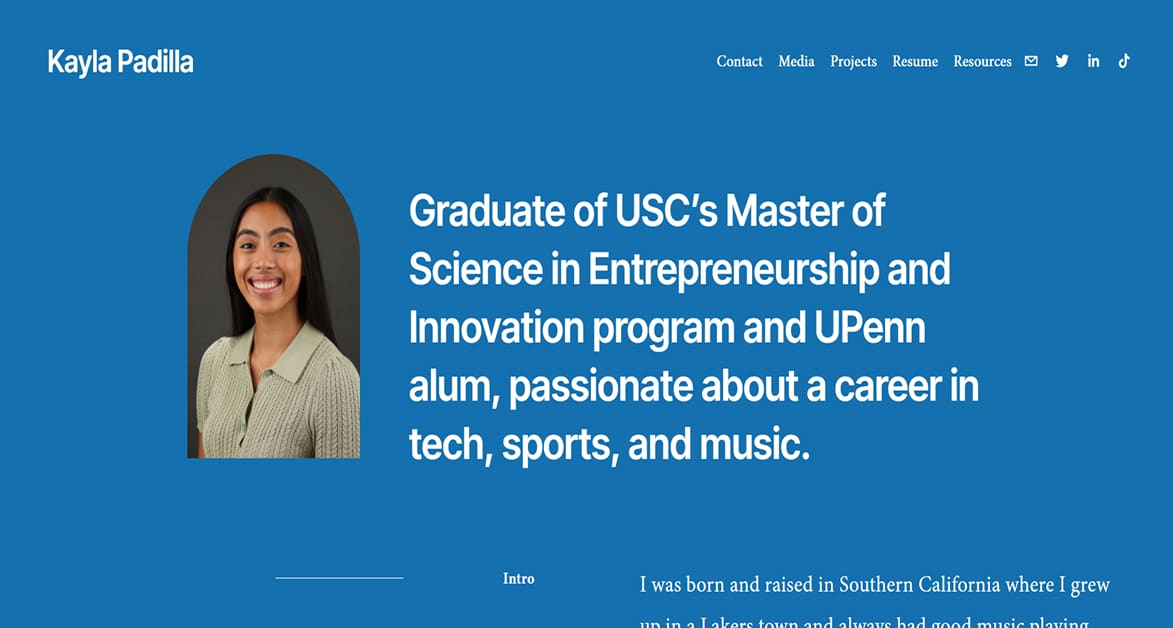Kayla Padilla - Student Website Examples