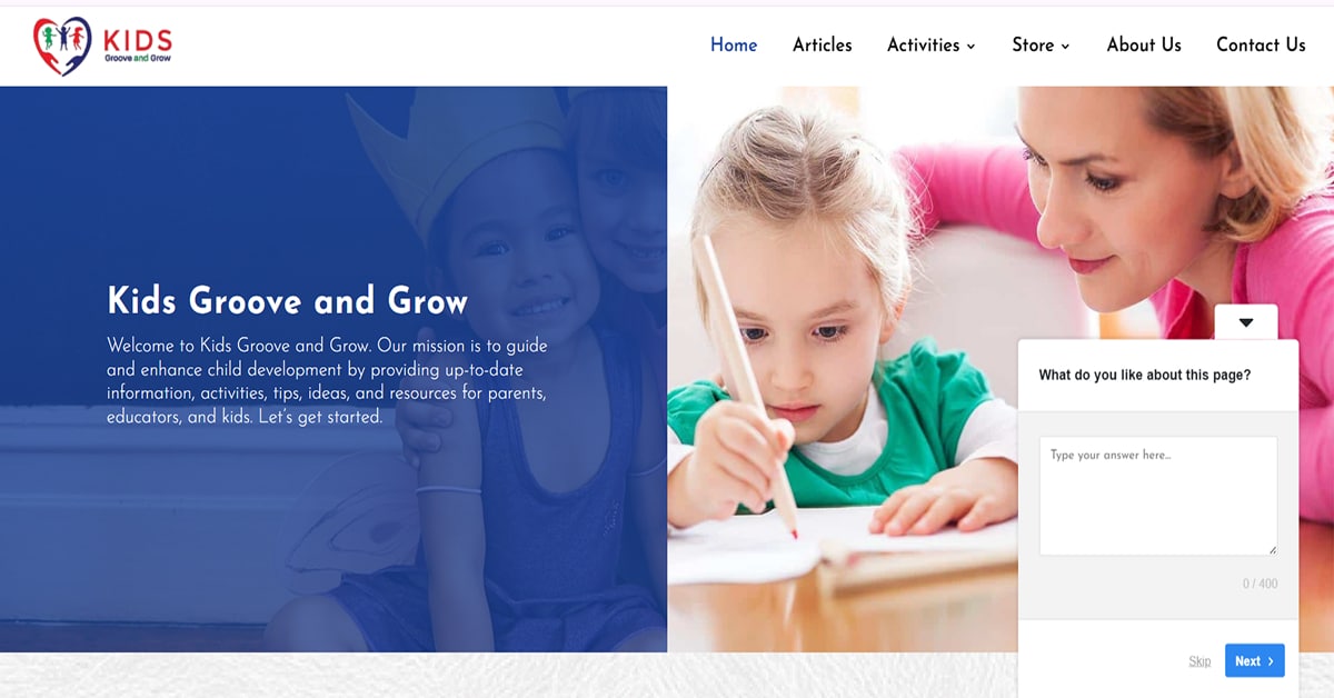 Kids Groove & Grow - Therapist Website