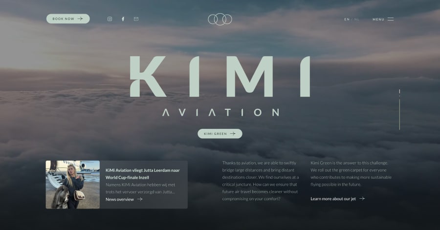 Kimi Aviation - One Page Design Example