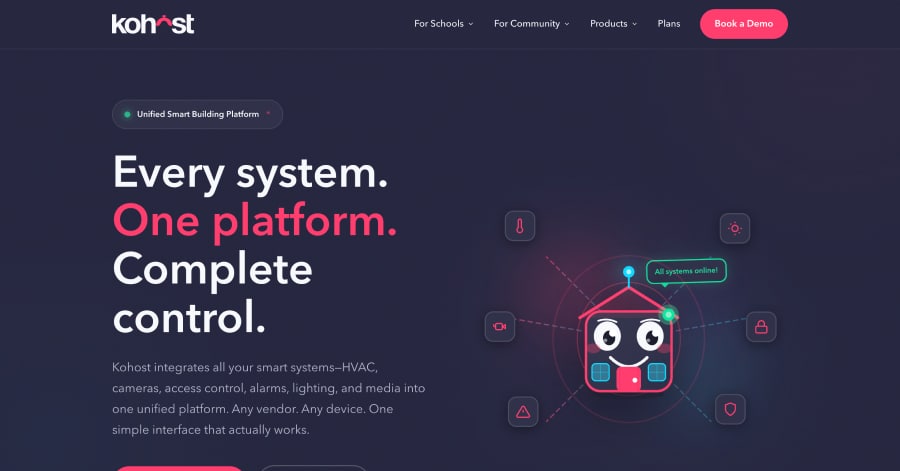 Kohost - One Page Design Example