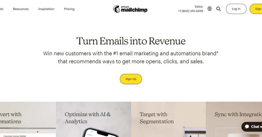 Mailchimp - Responsive Website Example Ciana Newman - Model Website Examples