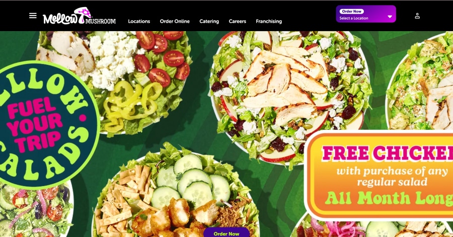 Mellow Mushroom - Vegan Restaurant Website Examples