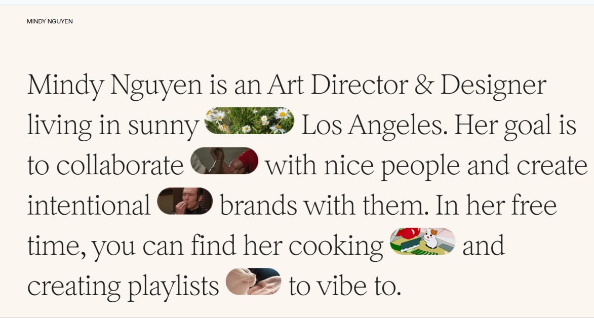 Mindy Nguyen - Squarespace Website Kris Bowers Squarespace Website Example