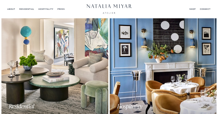 Natalia Miyar - Interior Website Example