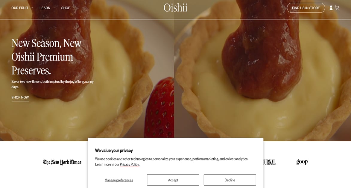 Oishii - Squarespace Website Kris Bowers Squarespace Website Example