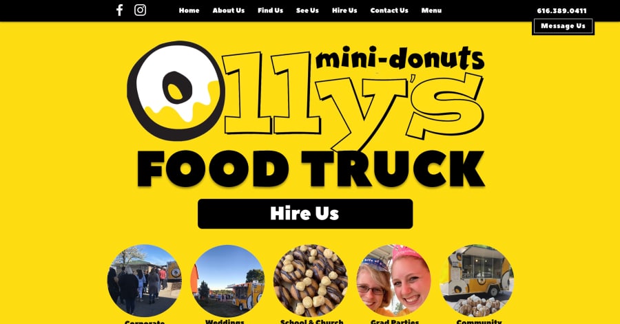 Olly's Doughrunts - Food Truck Website Example