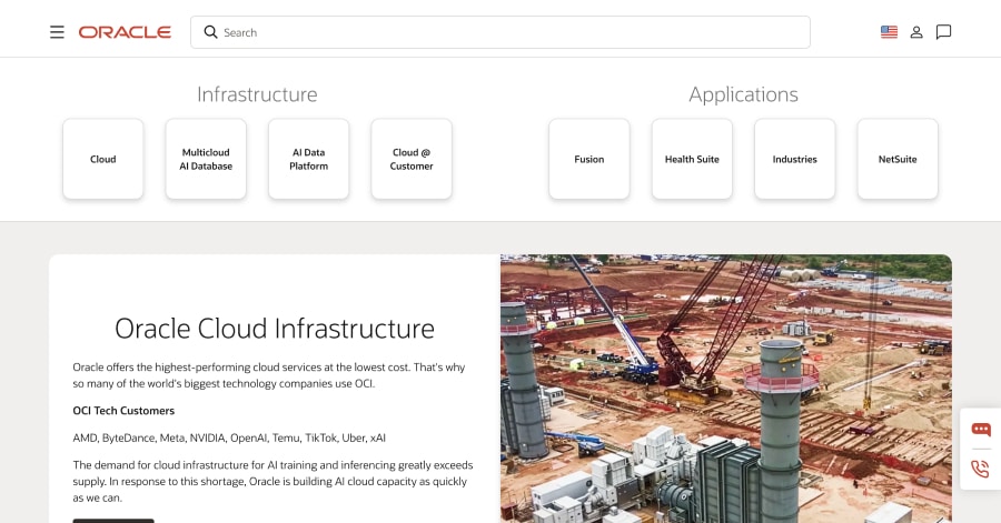 Oracle - Mega Menu Website Example
