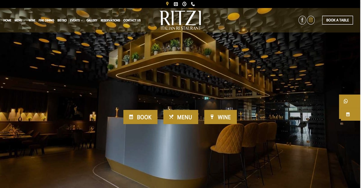 Best Restaurant Websites_Ritzi Italian Restaurant