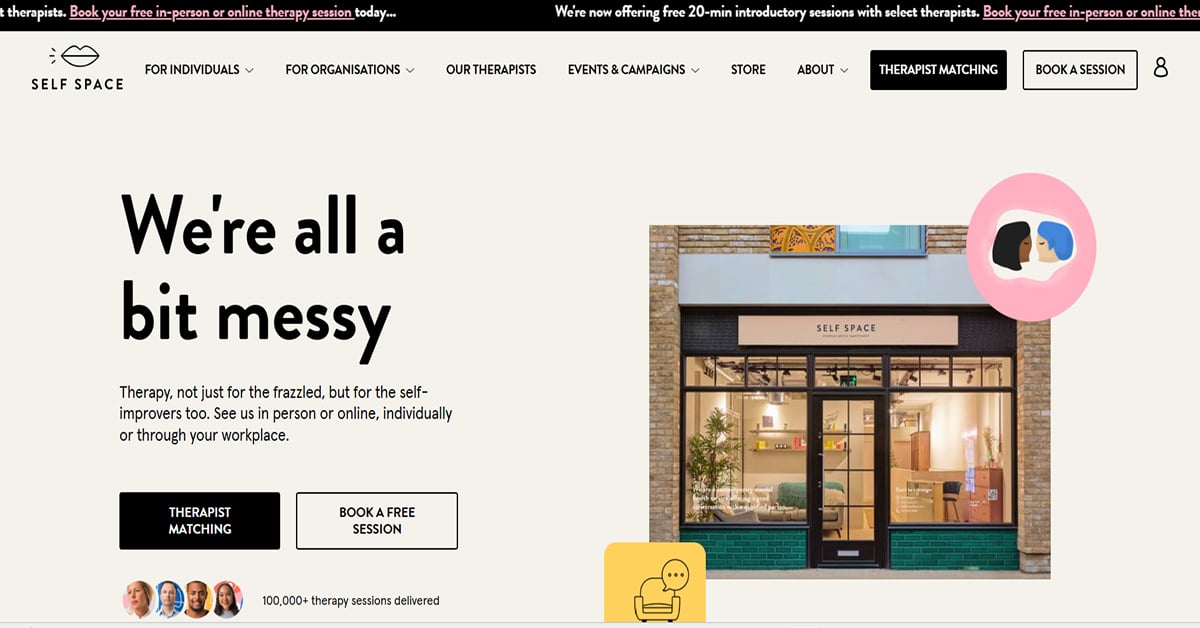Self Space - Therapist Website Self Space