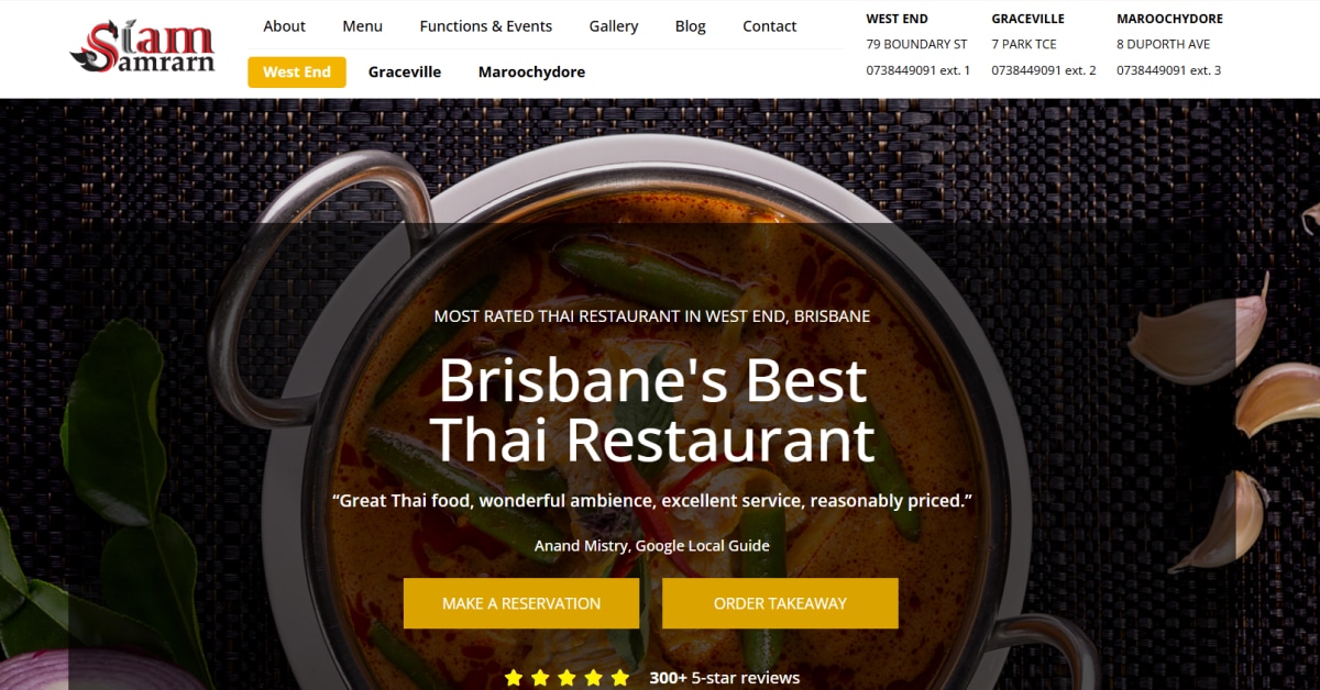 Best Restaurant Websites_Siam Samrarn