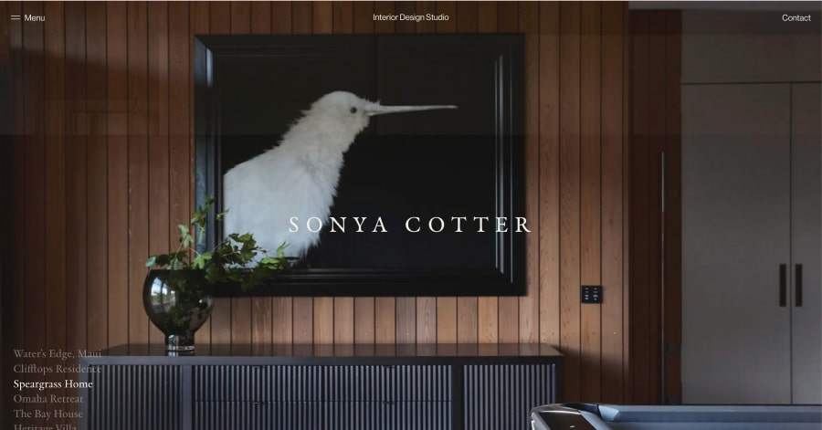 Sonya Cotter - Interior Website Example