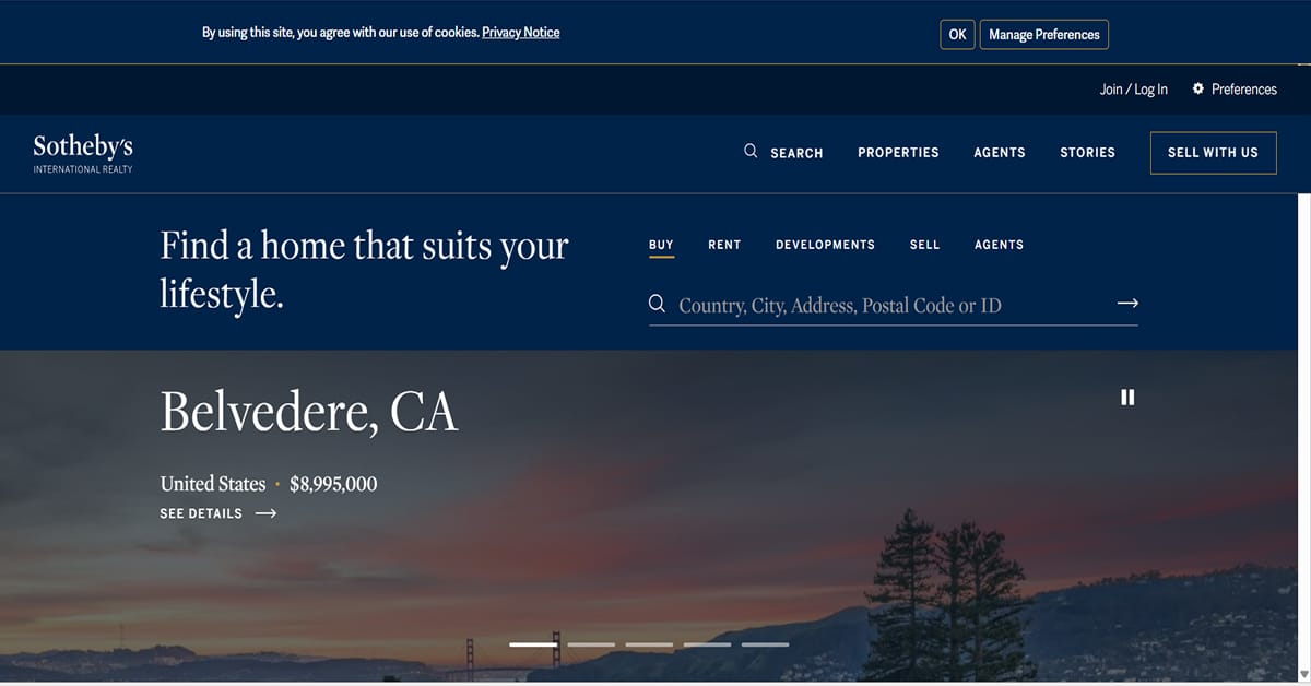 Sotheby - Real Estate Website Design