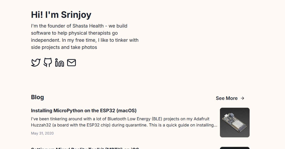 Srinjoy Majumdar - Student Website Examples