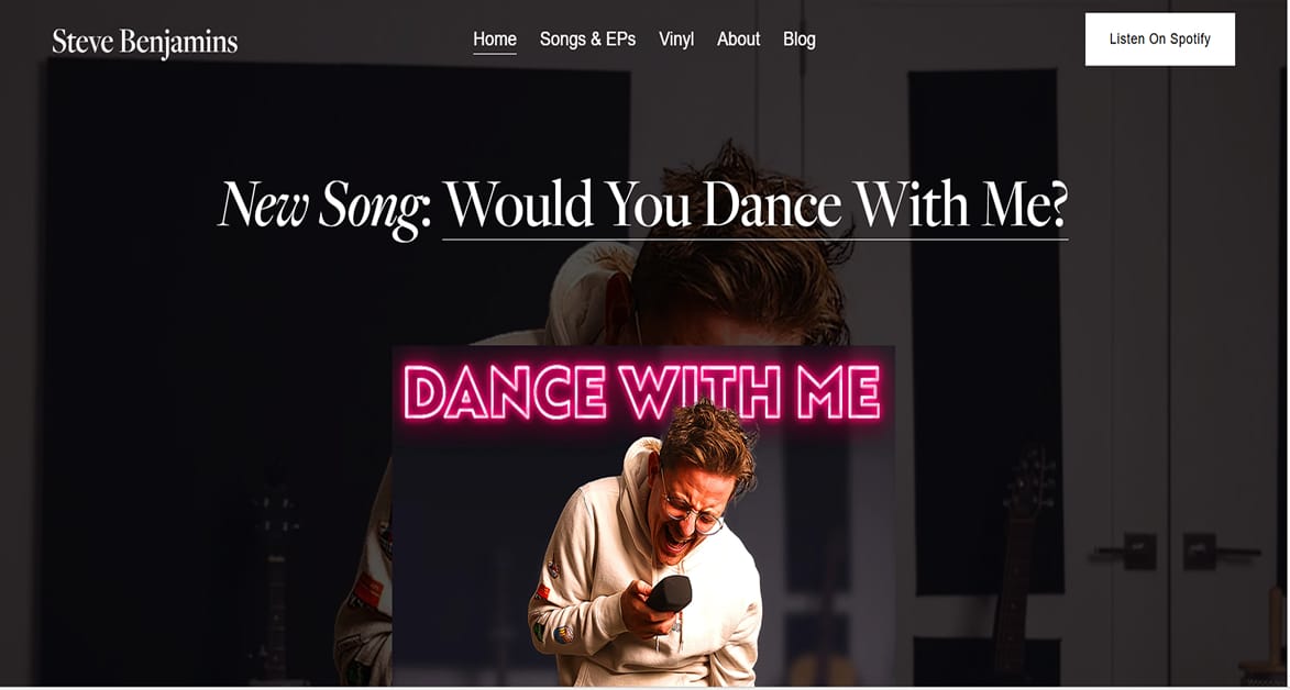 Steve Benjamins - Squarespace Website Kris Bowers Squarespace Website Example