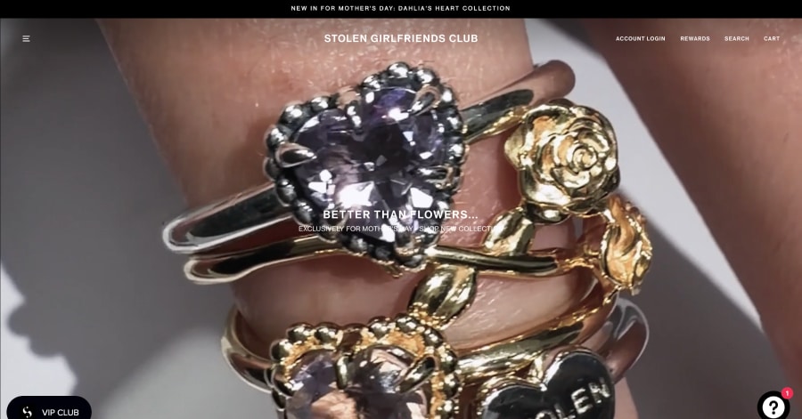 stolen girlfriends club - infinite scrolling website examples