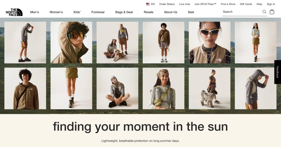 The North Face - Mega Menu Website Example