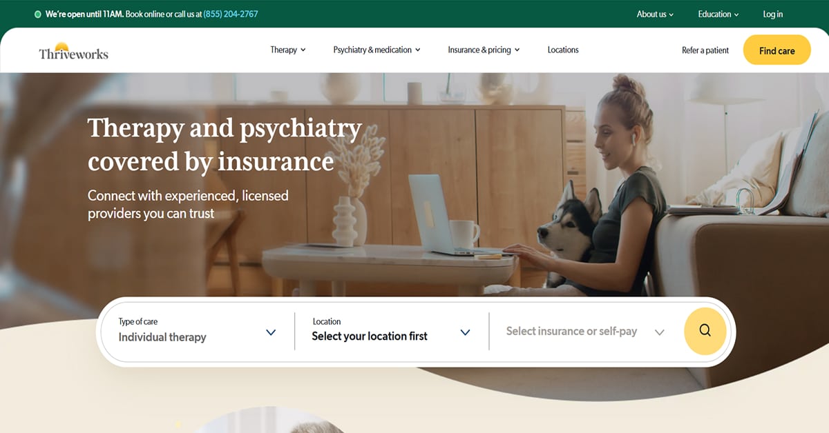 Thriveworks - Therapist Website Best Therapist Websites_Thriveworks