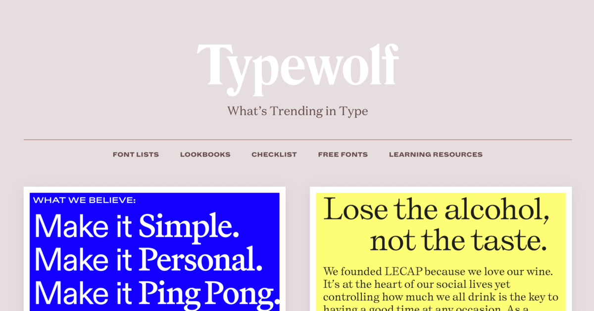 Typewolf - Retro Website Examples