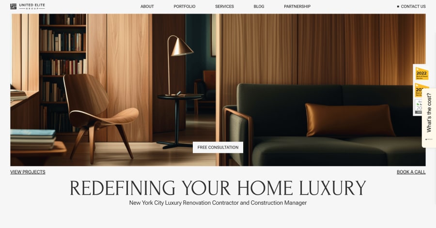 united elite group - contractor website example