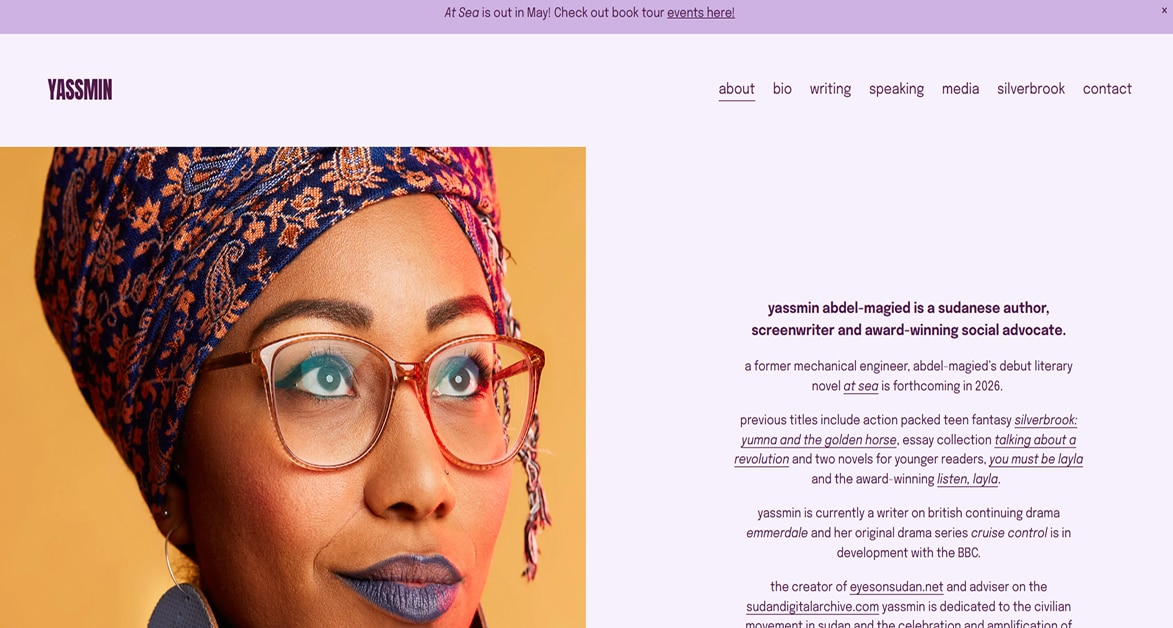 Yassmin - Squarespace Website Kris Bowers Squarespace Website Example
