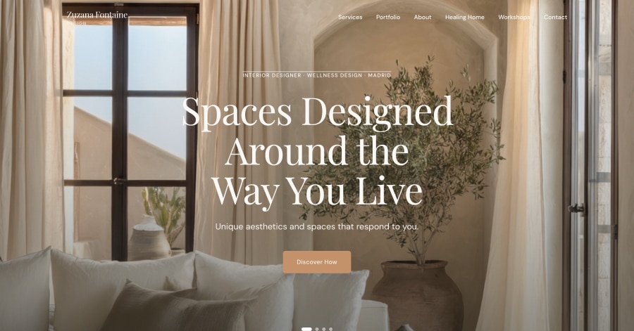 Zuzana Fontaine - Interior Website Example