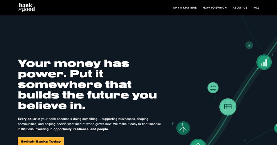 bank for good - Financial Website Example