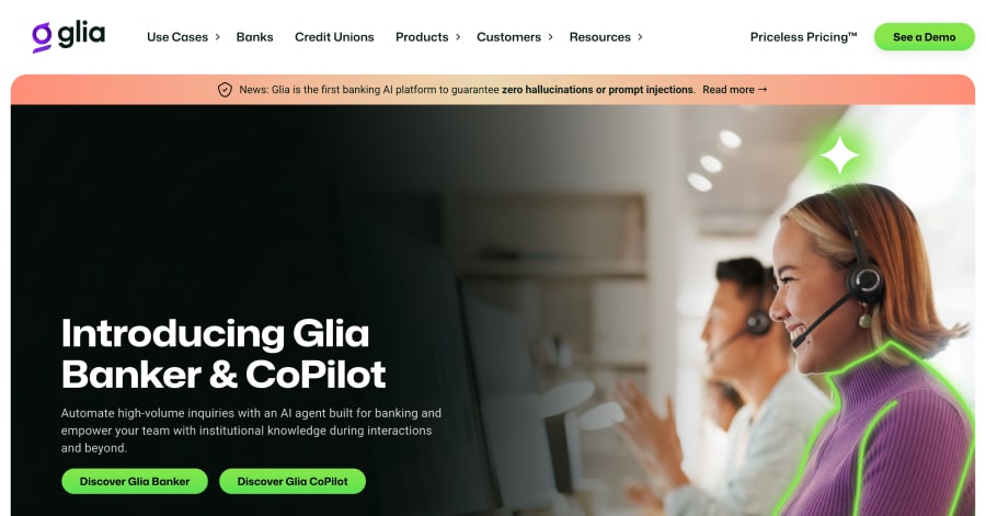 glia - Financial Website Example