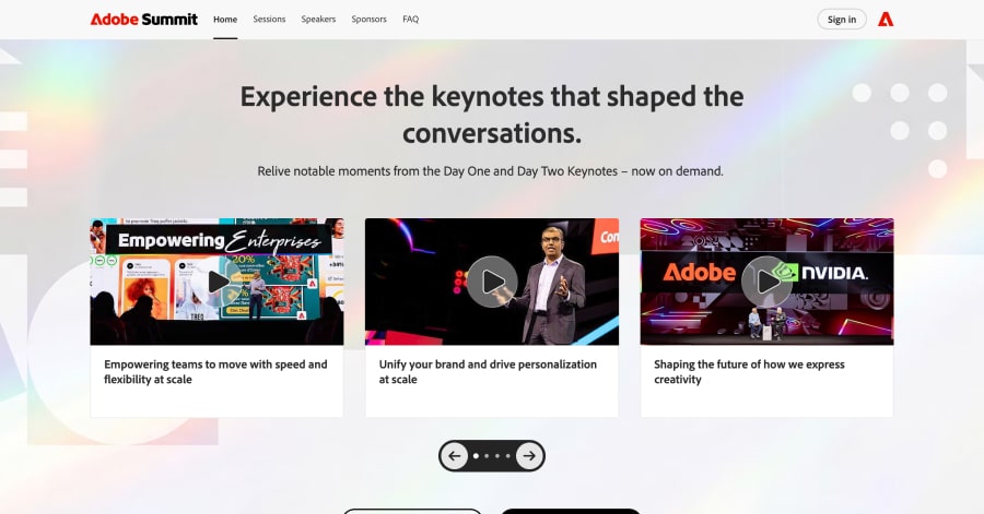 Adobe Summit - Microsite Website Example Adobe Summit - Microsite Website Examples