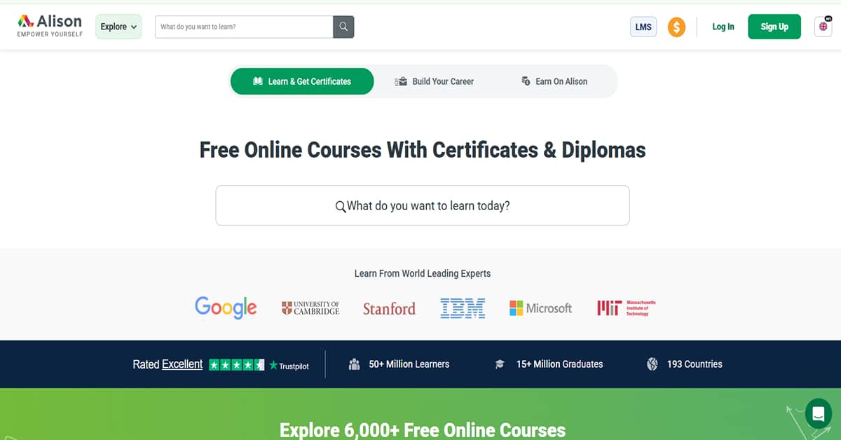 Alison - Training Website Alison - Training Website Examples