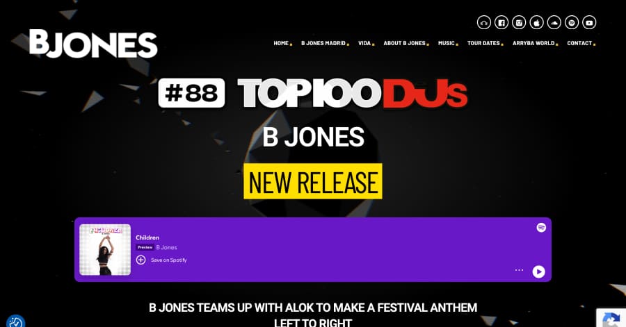 BJones - DJ Website Example Best DJ Websites of 2024_Todd Terry