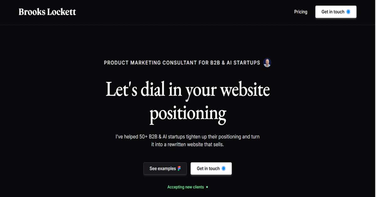 Brooks Lockett - Copywriter Website brooks lockett - copywriting website example