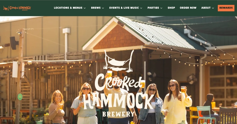 Crooked Hammock Brewery - Microbrewery Website Example