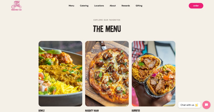 Curry Up Now - Menu Design Example Curry Up Now - Menu Design Example