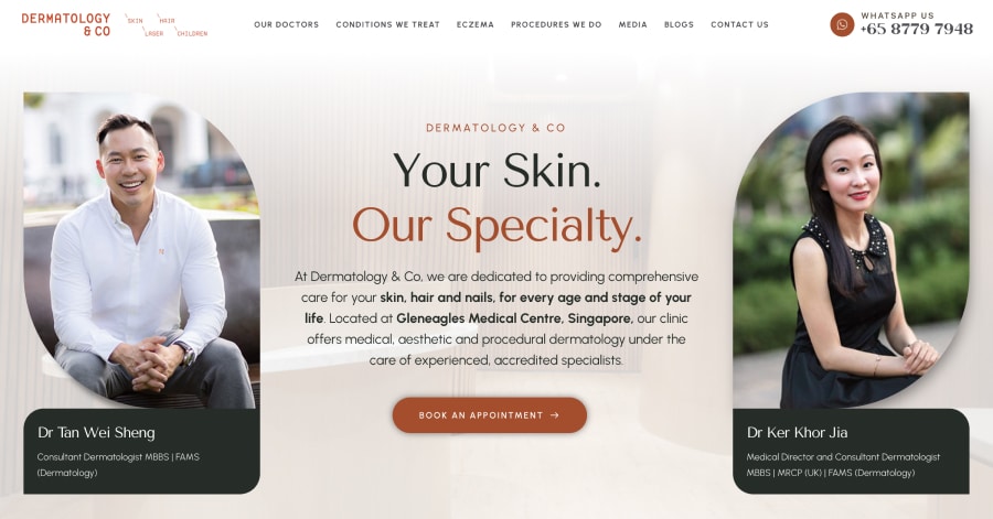 Dermatology & Co - Orange Website Example Investment Advisor App - Glassmorphism Website Examples