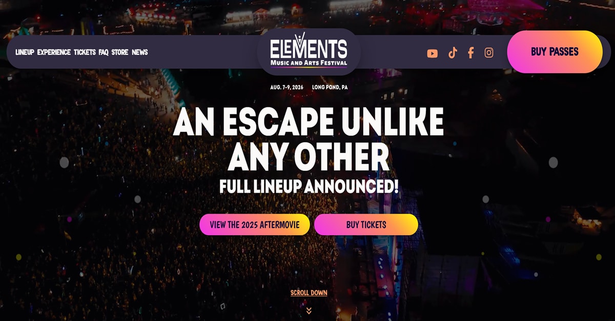 Elements - Event Website Design Elements Music And Arts Festival
