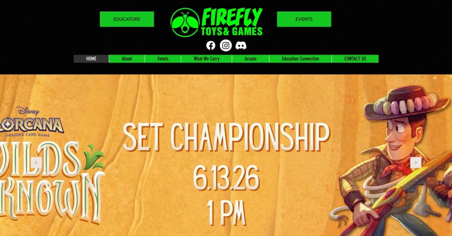 Firefly Toys & Games - Gaming Website Example Firefly Toys & Games - Gaming Website Examples