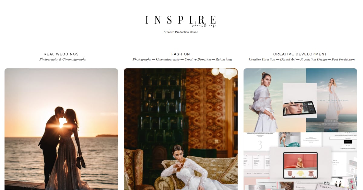 Inspire Shoots - Elementor Website Inspire Shoots