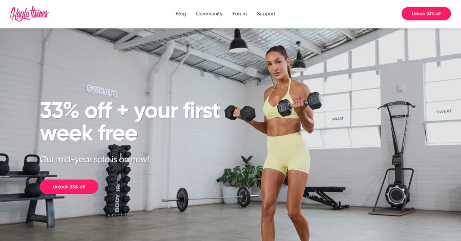 Kayla Itsines - Content Creator Website Example kayla itsines - influencer website example