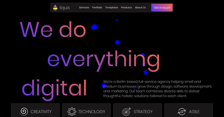 Liquis - Futuristic Website Example Ciana Newman - Model Website Examples