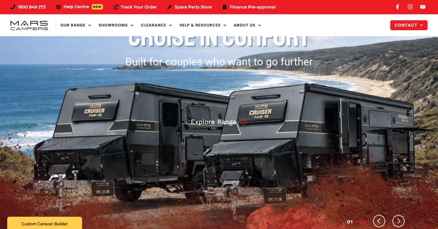 Mars Campers - Orange Website Example