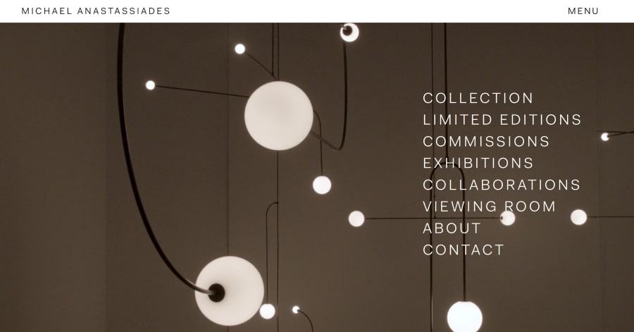 Michael Anastassiades - Luxury Website Example
