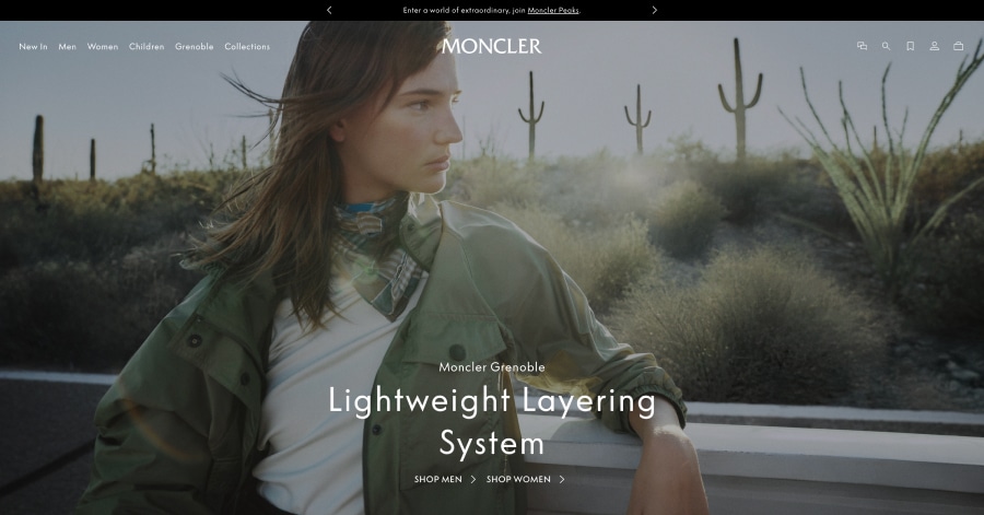 Moncler - Luxury Website Example