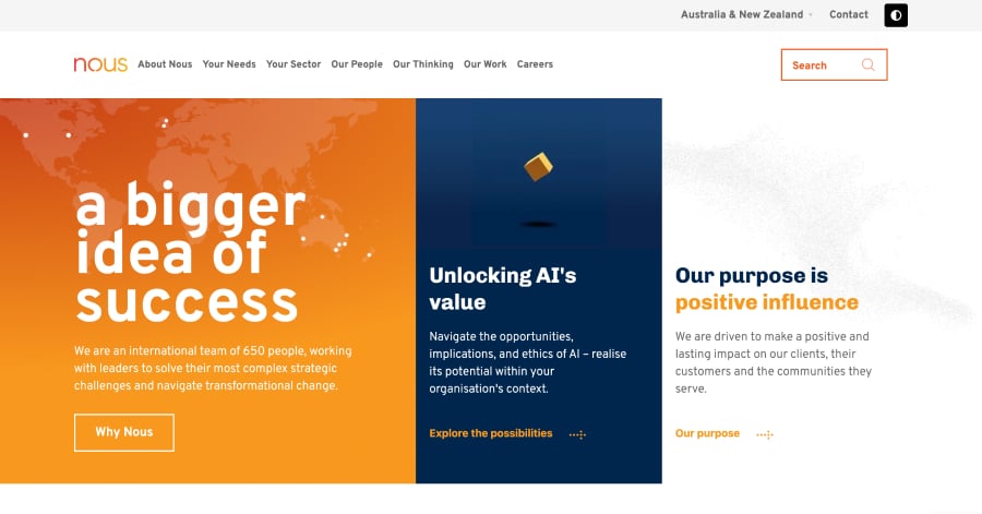 Nous - Orange Website Example