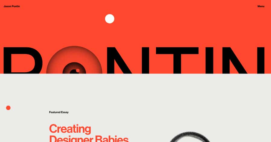 Pontin - Orange Website Example Barbara Lim - Model Website Examples